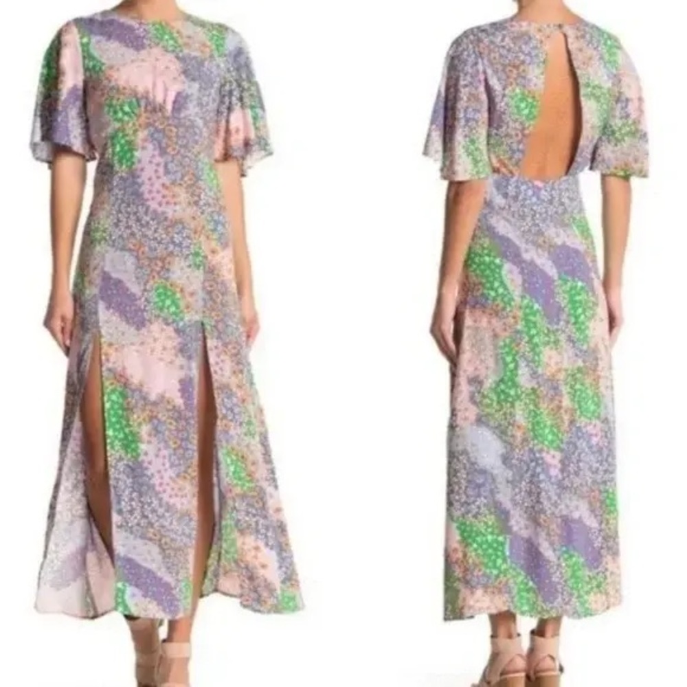 Topshop floral patchwork dress - M